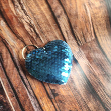 Load image into Gallery viewer, Padded sequin heart keyring