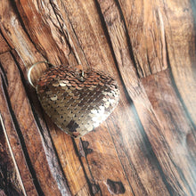 Load image into Gallery viewer, Padded sequin heart keyring