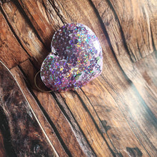 Load image into Gallery viewer, Padded sequin heart keyring