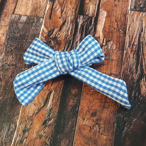 Royal blue hand tied bow