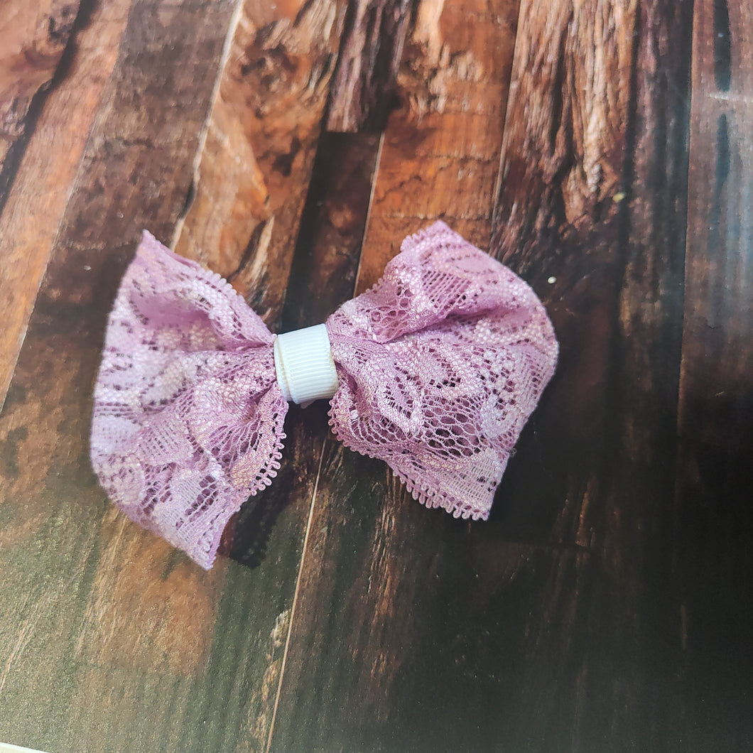 Purple lace bow