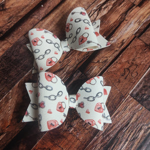 Valentine's pigtail bows