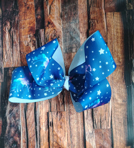 Unicorn pinwheel bow (navy)