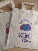 Load image into Gallery viewer, The hunt is on personalised easter bag
