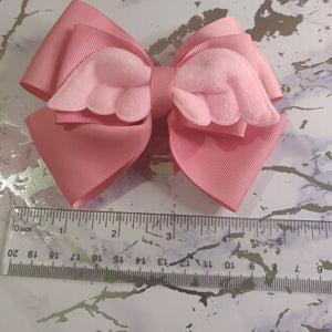 Angel wing hair bow
