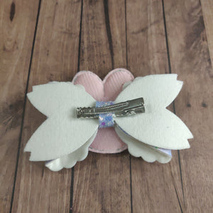 Easter Bunny Hair Bow With A Padded Colour Change Sequin Centre