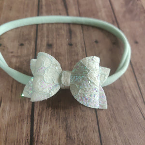 Green lace headband