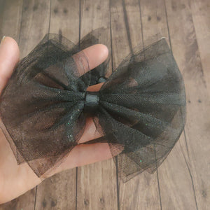 Black tulle bow