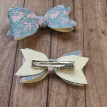 Load image into Gallery viewer, Teal bunny hair bow
