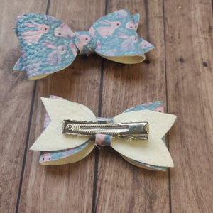 Teal Bunny Hair Bow