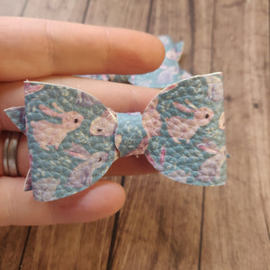 Teal Bunny Hair Bow