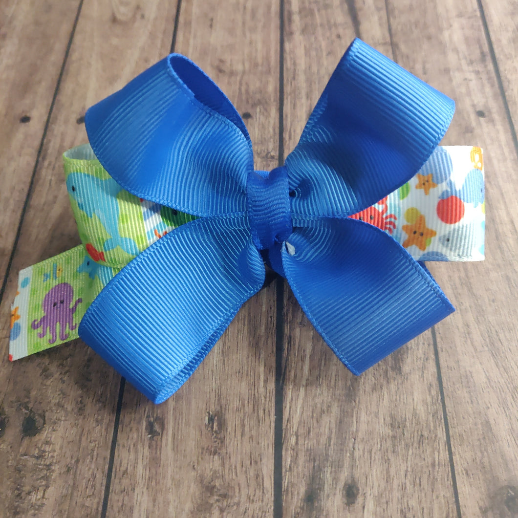 Under The Sea Square Tailed Boutique Bow