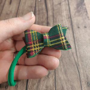 Green tartan headband