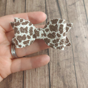 Cow Print Hair Bow