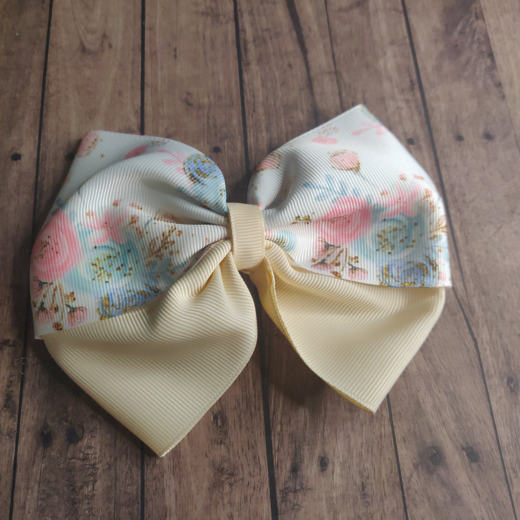 Floral Flowing Tux Hair Bow