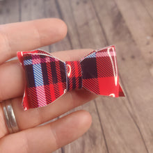 Load image into Gallery viewer, red shiny tartan pigtail set
