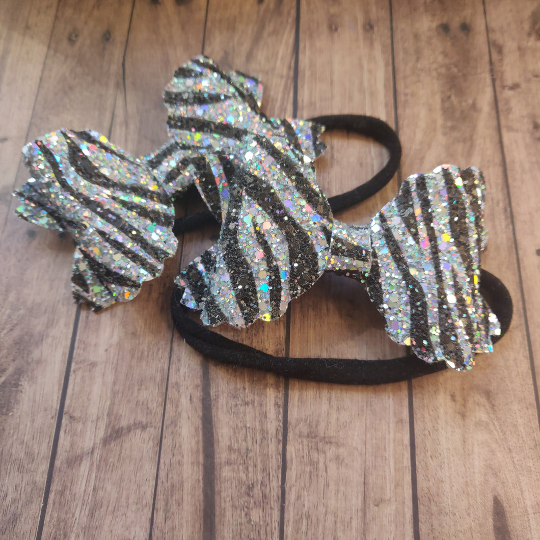 Zebra Print Headband bow