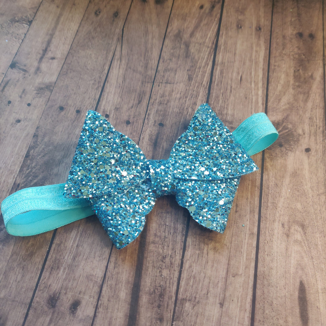 blue headband bow