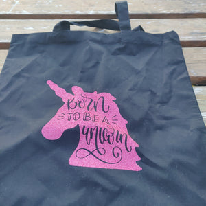 pink born to be a unicorn bag
