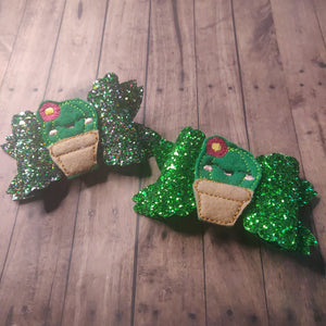 cactus glitter bow