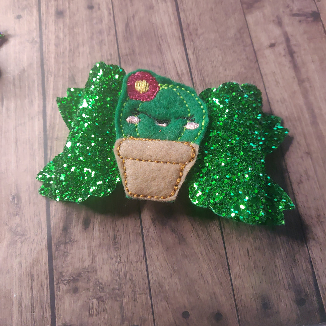 cactus glitter bow