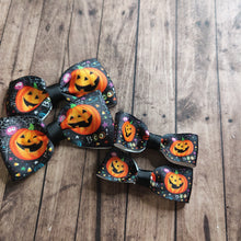 Load image into Gallery viewer, pumpkin tux pigtail bow
