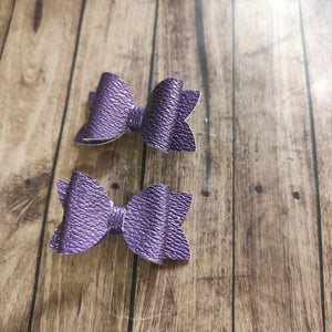 purple leather pigtail set
