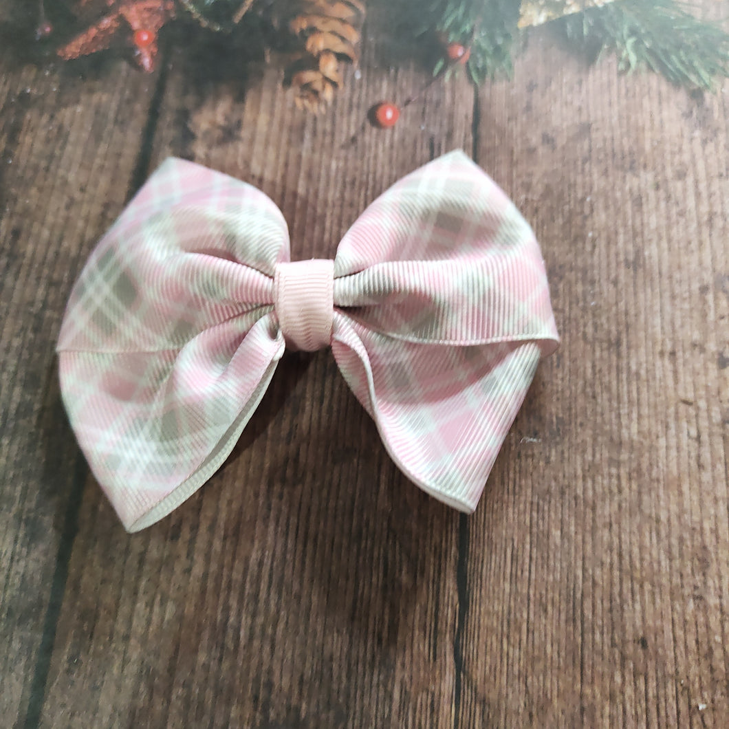 pink tartan bow