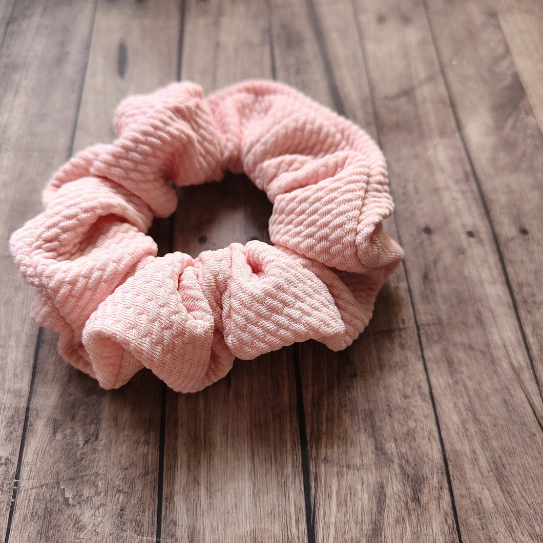 Pink bullet fabric scrunchie