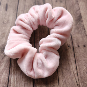 Pink velvet scrunchie