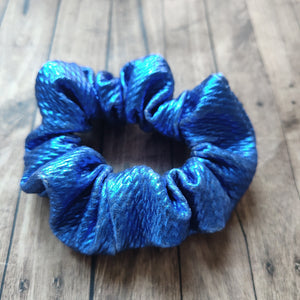blue metallic scrunchie