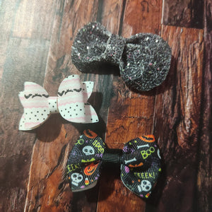 mini Halloween hairbow set