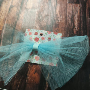 blue tulle bow