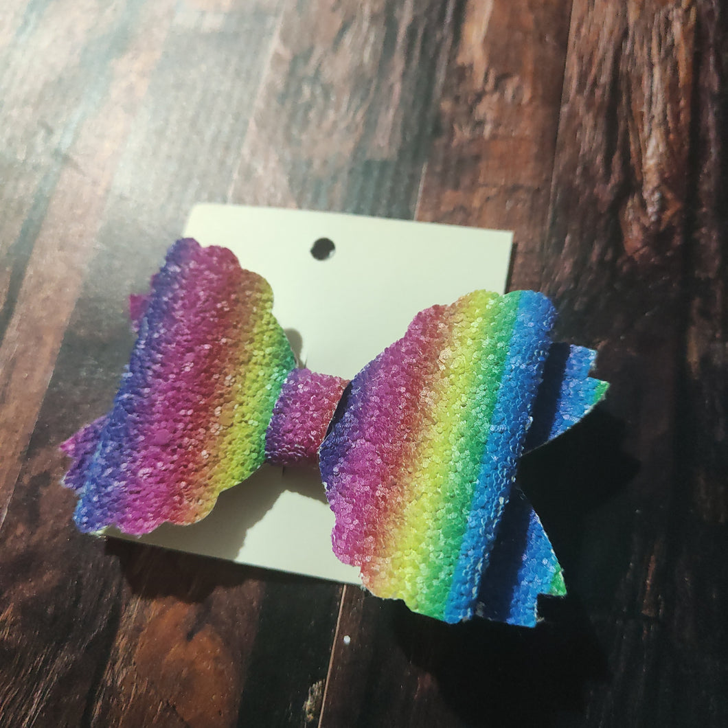 stripy rainbow bow