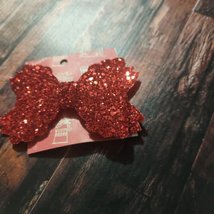 red glitter bow