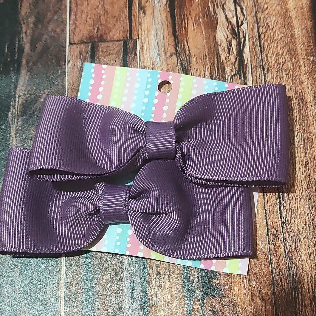 dark purple ribbon pigtail set