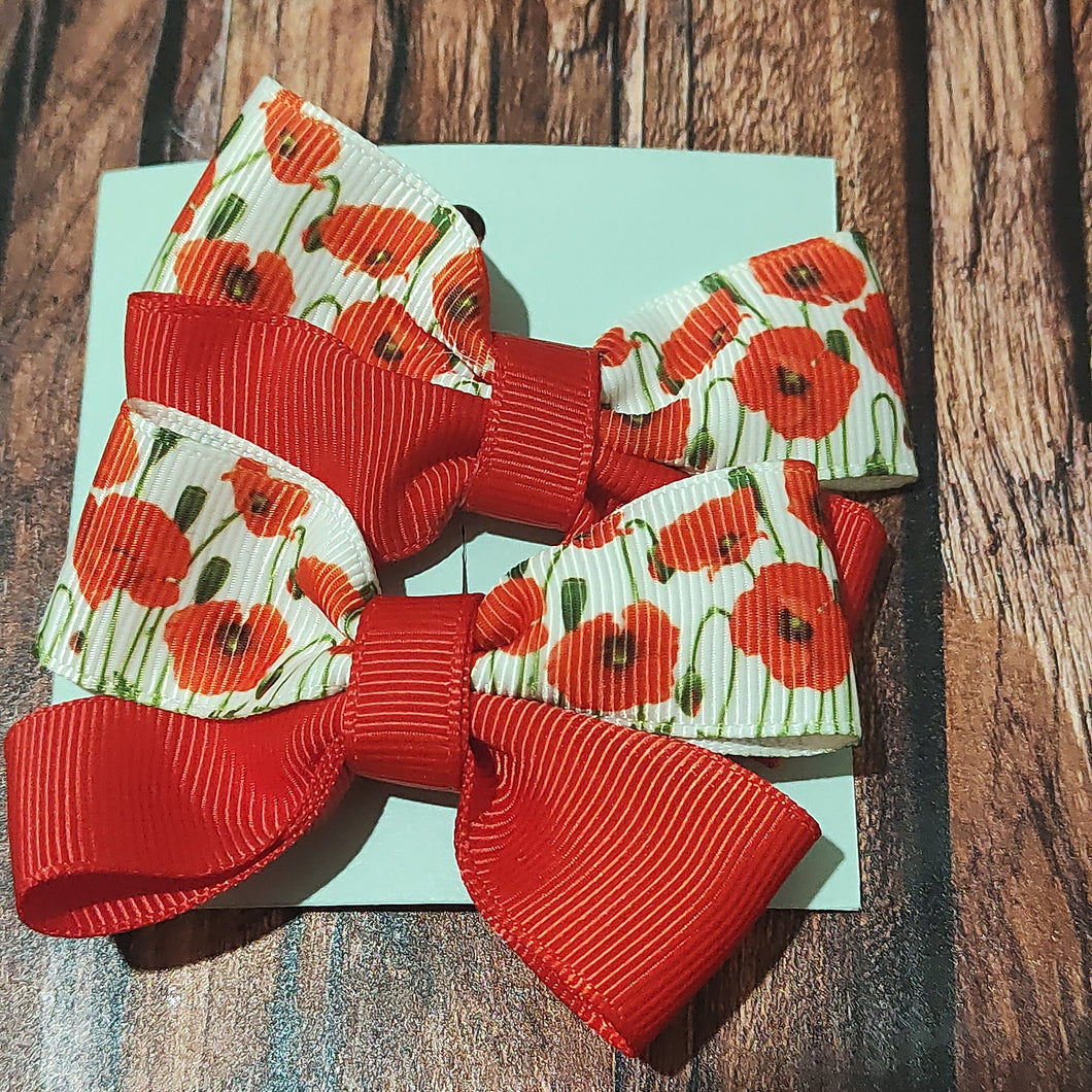 poppy ribbon pigtail set
