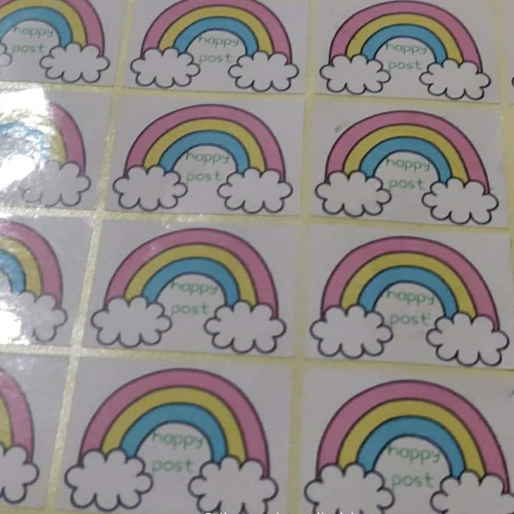 Happy post rainbow stickers